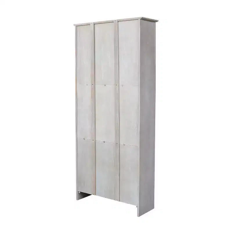International Concepts Libreria Shaker da 72" con due ante inferiori Grigio Lavato: Legno massello di Paratree, design Mid-Century, ripiani regolabili