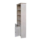 International Concepts Libreria Shaker da 72" con due ante inferiori Grigio Lavato: Legno massello di Paratree, design Mid-Century, ripiani regolabili