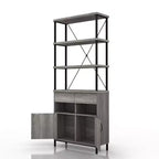 Libreria rustica Skamania da 73,6" con ripiani e struttura in metallo - miBasics: Design industriale, mobile chiuso