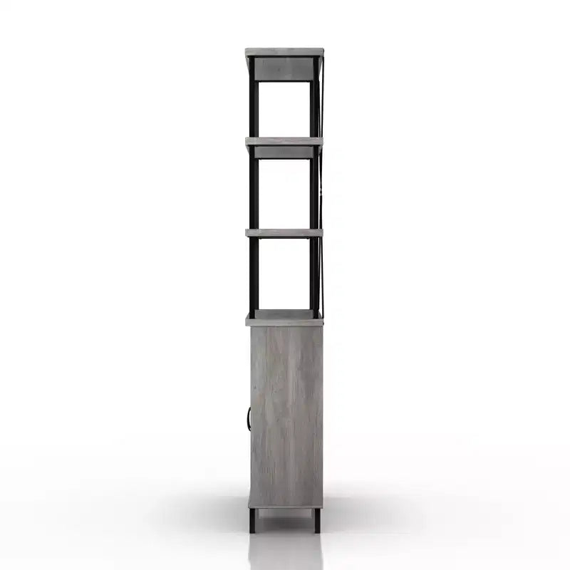 Libreria rustica Skamania da 73,6" con ripiani e struttura in metallo - miBasics: Design industriale, mobile chiuso