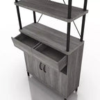Libreria rustica Skamania da 73,6" con ripiani e struttura in metallo - miBasics: Design industriale, mobile chiuso