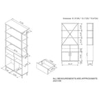 Libreria rustica Skamania da 73,6" con ripiani e struttura in metallo - miBasics: Design industriale, mobile chiuso