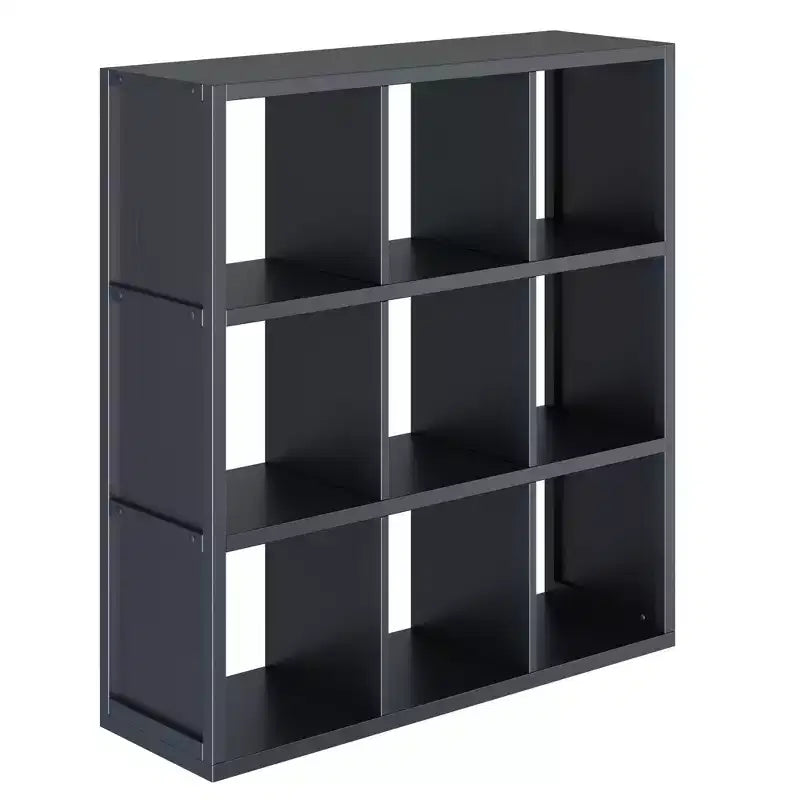 Winsome 40" Timothy Shelf 3X3 Slots Nero: Libreria Moderna di Metà Secolo, Ripiani Fissi, Composito di Legno