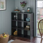 Winsome 40" Timothy Shelf 3X3 Slots Nero: Libreria Moderna di Metà Secolo, Ripiani Fissi, Composito di Legno