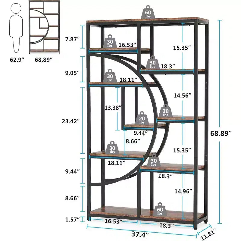 LITTLE TREE Scaffale Etagere a 5 Ripiani da 68,89" Marrone