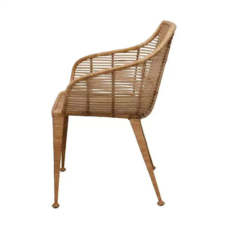 Poltrona in Rattan "Storied Home" Naturale: Struttura in Ferro Battuto, Nessun Assemblaggio, Pulizia con Panno Asciutto, Uso Adulti