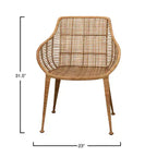 Poltrona in Rattan "Storied Home" Naturale: Struttura in Ferro Battuto, Nessun Assemblaggio, Pulizia con Panno Asciutto, Uso Adulti