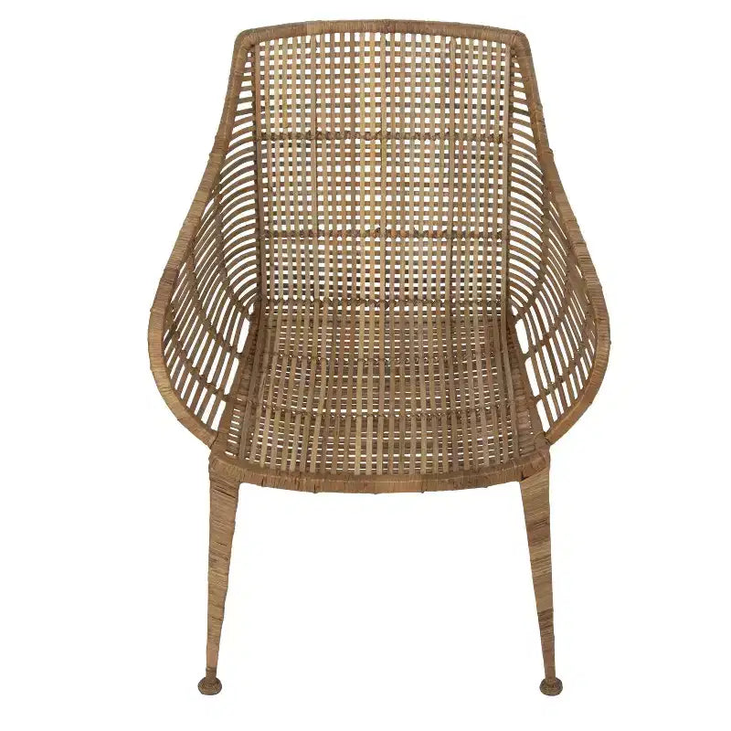 Poltrona in Rattan "Storied Home" Naturale: Struttura in Ferro Battuto, Nessun Assemblaggio, Pulizia con Panno Asciutto, Uso Adulti