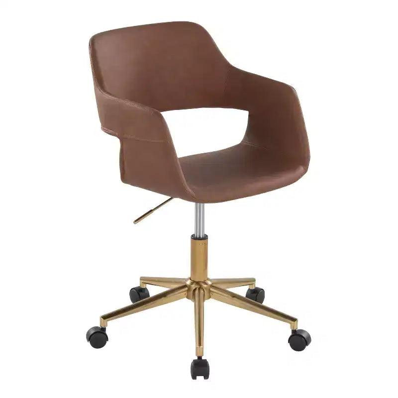 LumiSource Margarite Task Chair Gold/Brown PU