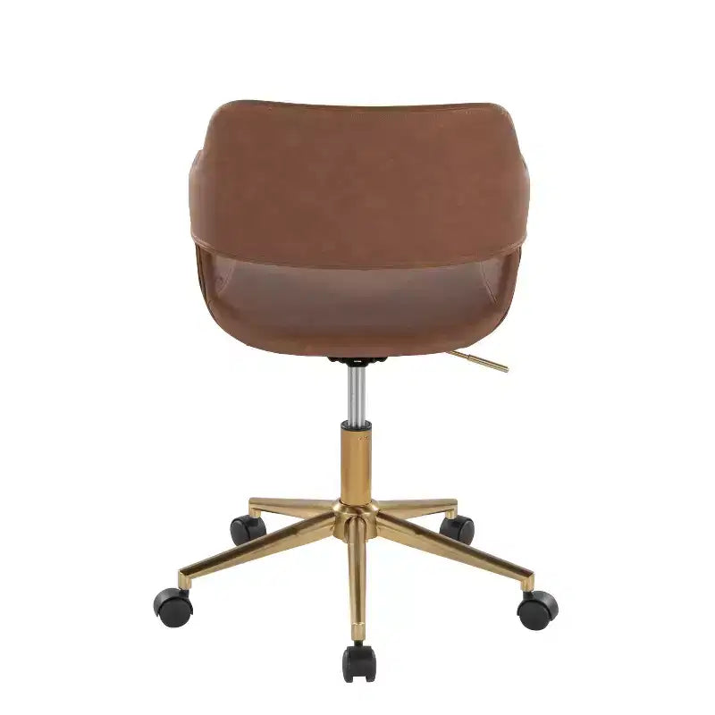 Sedia da ufficio LumiSource Margarite in PU dorato/marrone