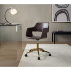 LumiSource Margarite Sedia da Lavoro Oro/PU Espresso