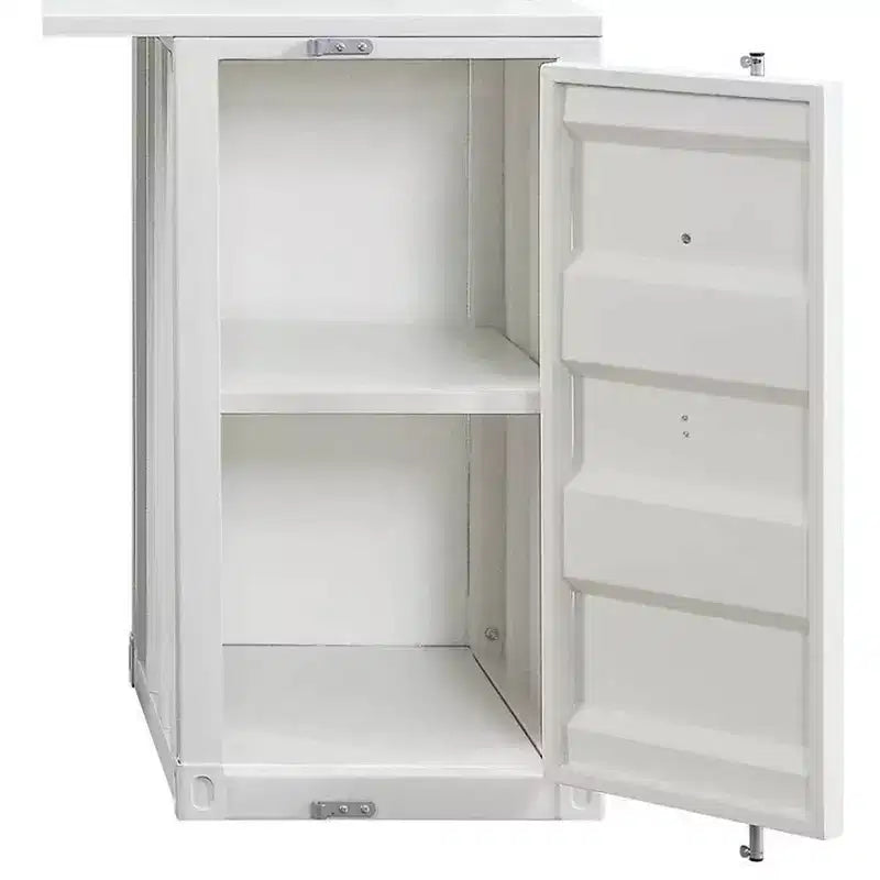 Scrivania Cargo da 47" bianca - Acme Furniture: struttura in metallo a L, nessun montaggio, cassetto multiuso