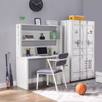 Scrivania Cargo da 47" bianca - Acme Furniture: struttura in metallo a L, nessun montaggio, cassetto multiuso