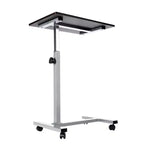 Carrello da Tavolo Mobile Regolabile in Altezza 23,6" Airlift Overbed Noce - Seville Classics: Supporto per Laptop da Letto d'Ospedale