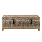 East at Main Bayside Hand Woven Coffee Table with Storage Brown
