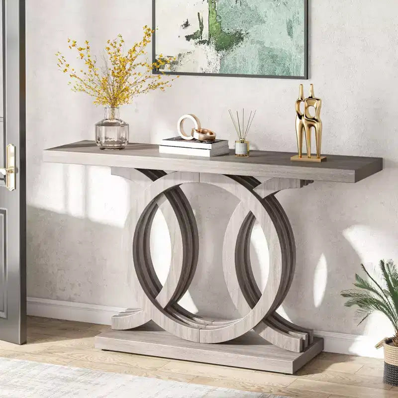 LITTLE TREE 55" Farmhouse Console Table Gray