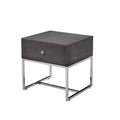 Acme Furniture Iban Accent Table Gray Oak/Chrome Finish