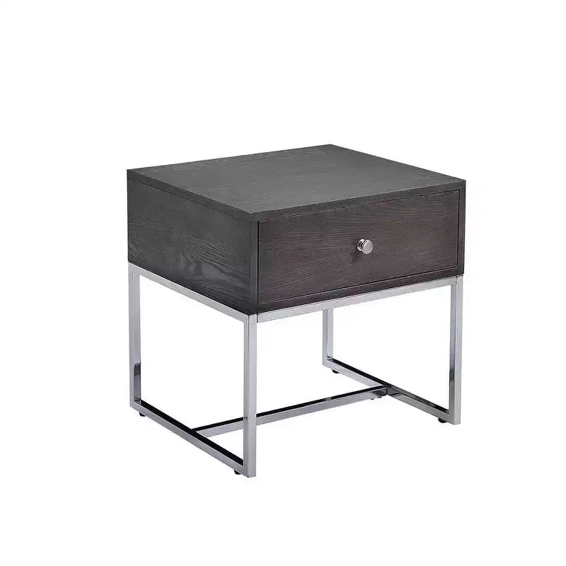Acme Furniture Tavolino d'Appoggio Iban Quercia Grigia/Finitura Cromata