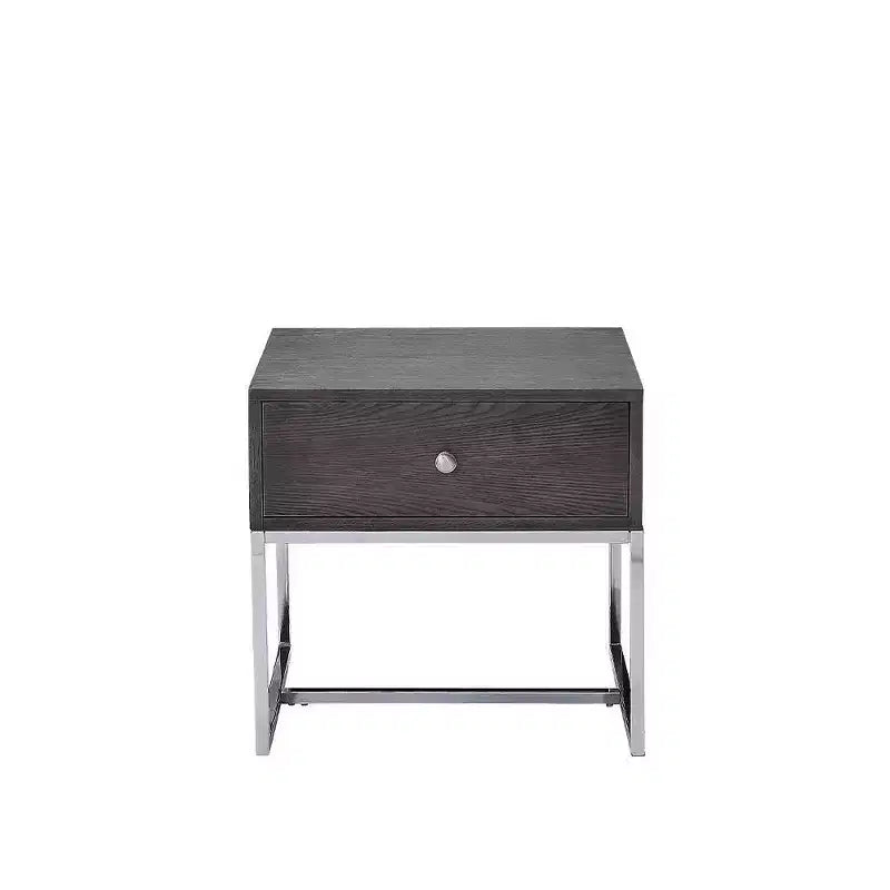 Acme Furniture Tavolino d'Appoggio Iban Quercia Grigia/Finitura Cromata