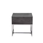 Acme Furniture Tavolino d'Appoggio Iban Quercia Grigia/Finitura Cromata