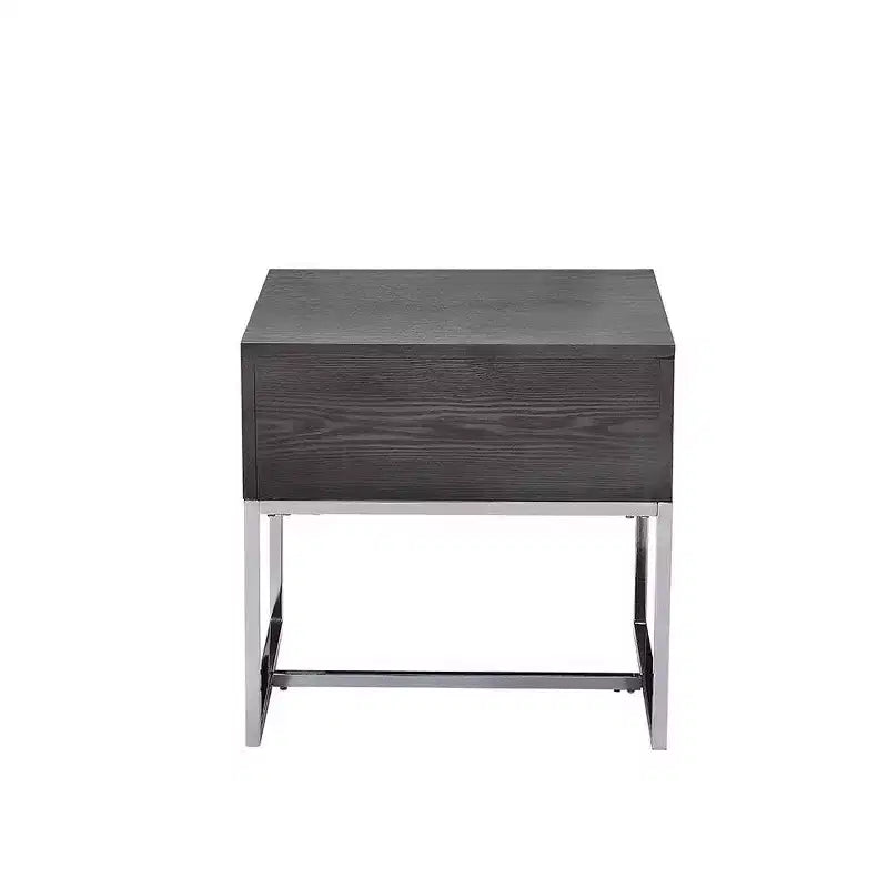 Acme Furniture Tavolino d'Appoggio Iban Quercia Grigia/Finitura Cromata