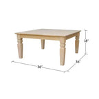 Tavolino da Caffè Java Square Legno/Marrone Chiaro - International Concepts: Legno Duro Grezzo, Stile Rustico, Alto 46 cm