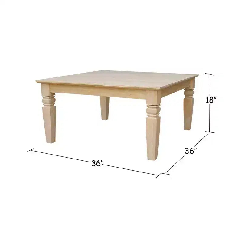 Tavolino da Caffè Java Square Legno/Marrone Chiaro - International Concepts: Legno Duro Grezzo, Stile Rustico, Alto 46 cm