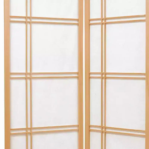 Paravento Shoji a doppia croce alto 1,8 m - Naturale (8 pannelli)