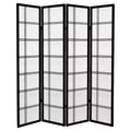6 ft. Tall Canvas Double Cross Room Divider - Black (4 Panels)