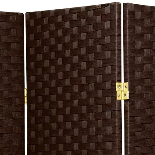 Divisorio in Fibra Intrecciata Alto 183 cm - Moka Scuro (3 Pannelli)
