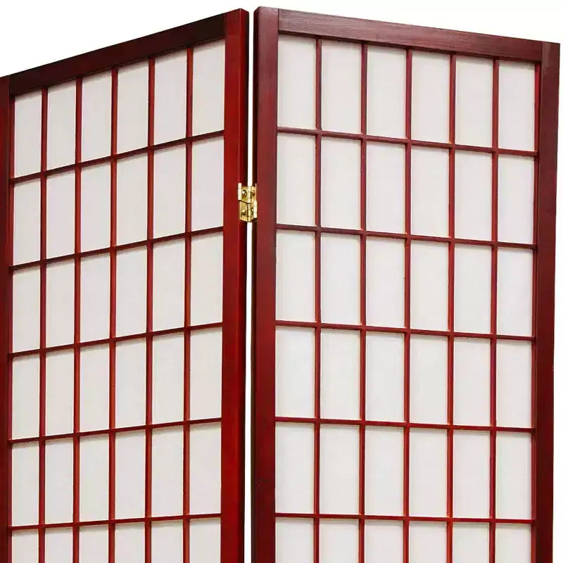 Paravento Shoji a 6 Pannelli, Altezza 122 cm - Palissandro: Oriental Furniture, Telaio in Legno Duro, Ferramenta in Metallo, Nessun Montaggio Richiesto