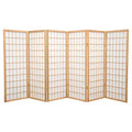4 ft. Tall Window Pane Shoji Screen - Natural (6 Panels): Hardwood Frame, No Assembly Required