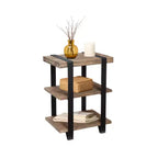 20" Modesto 2 Shelf Solid Wood and Metal End Table - Alaterre Furniture: Industrial, Rustic Design