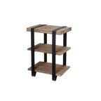 Tavolino 20" Modesto con 2 ripiani in legno massello e metallo - Alaterre Furniture: design industriale, rustico
