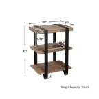 Tavolino 20" Modesto con 2 ripiani in legno massello e metallo - Alaterre Furniture: design industriale, rustico