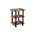 Tavolino 20" Modesto con 2 ripiani in legno massello e metallo - Alaterre Furniture: design industriale, rustico