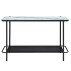 Tavolino da divano contemporaneo Avalan con piano in vetro Rivestimento nero/bianco - miBasics