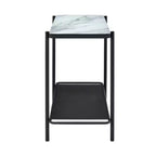 Tavolino da divano contemporaneo Avalan con piano in vetro Rivestimento nero/bianco - miBasics