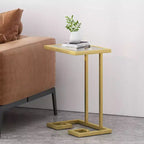 Tavolino d'appoggio a forma di C Hickson Modern Glam oro - Christopher Knight Home: Tavolino elegante, piano in vetro temperato, struttura in ferro