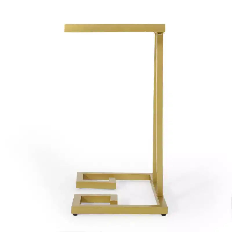 Tavolino d'appoggio a forma di C Hickson Modern Glam oro - Christopher Knight Home: Tavolino elegante, piano in vetro temperato, struttura in ferro