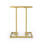Tavolino d'appoggio a forma di C Hickson Modern Glam oro - Christopher Knight Home: Tavolino elegante, piano in vetro temperato, struttura in ferro