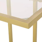 Tavolino d'appoggio a forma di C Hickson Modern Glam oro - Christopher Knight Home: Tavolino elegante, piano in vetro temperato, struttura in ferro