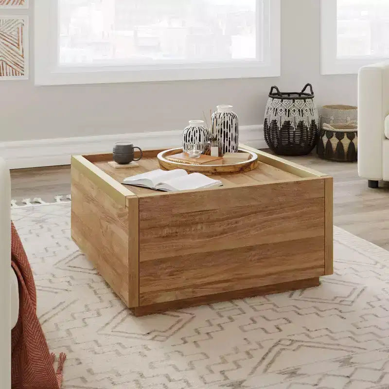 Tavolino da Caffè Manhattan Gate con Contenitore Sindoori Mango - Sauder: Stile Moderno, 2 Cassetti, Costruzione Leggera