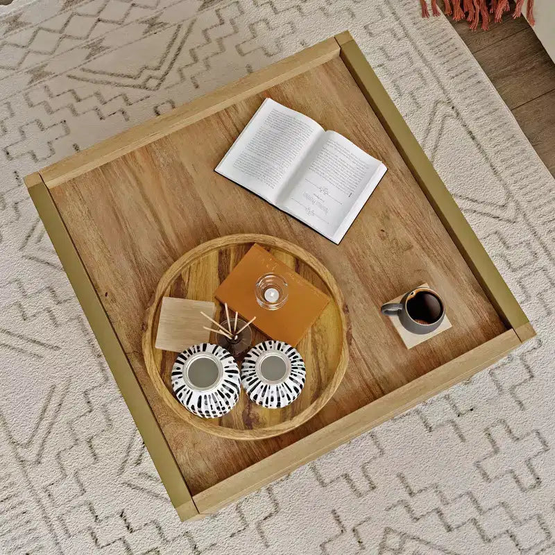Tavolino da Caffè Manhattan Gate con Contenitore Sindoori Mango - Sauder: Stile Moderno, 2 Cassetti, Costruzione Leggera