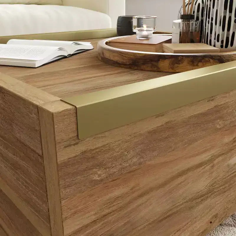 Tavolino da Caffè Manhattan Gate con Contenitore Sindoori Mango - Sauder: Stile Moderno, 2 Cassetti, Costruzione Leggera
