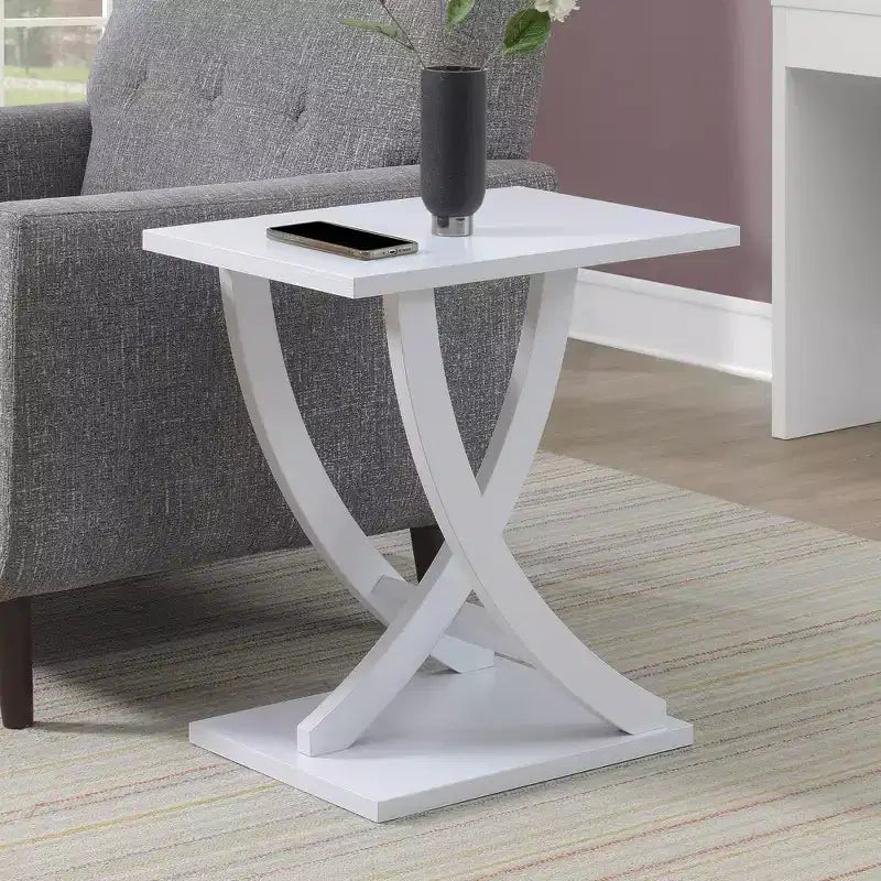 Tavolino laterale Newport Criss-Cross Breighton Home, bianco
