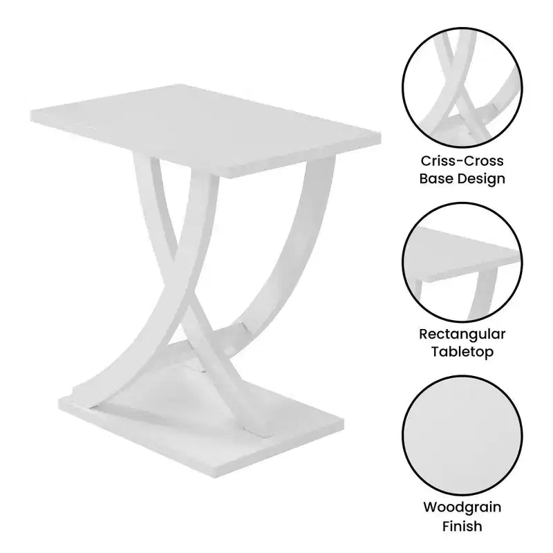 Tavolino laterale Newport Criss-Cross Breighton Home, bianco