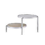 Acme Furniture Abbe Tavolino da Caffè in Vetro Finitura Cromata