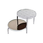 Acme Furniture Abbe Tavolino da Caffè in Vetro Finitura Cromata