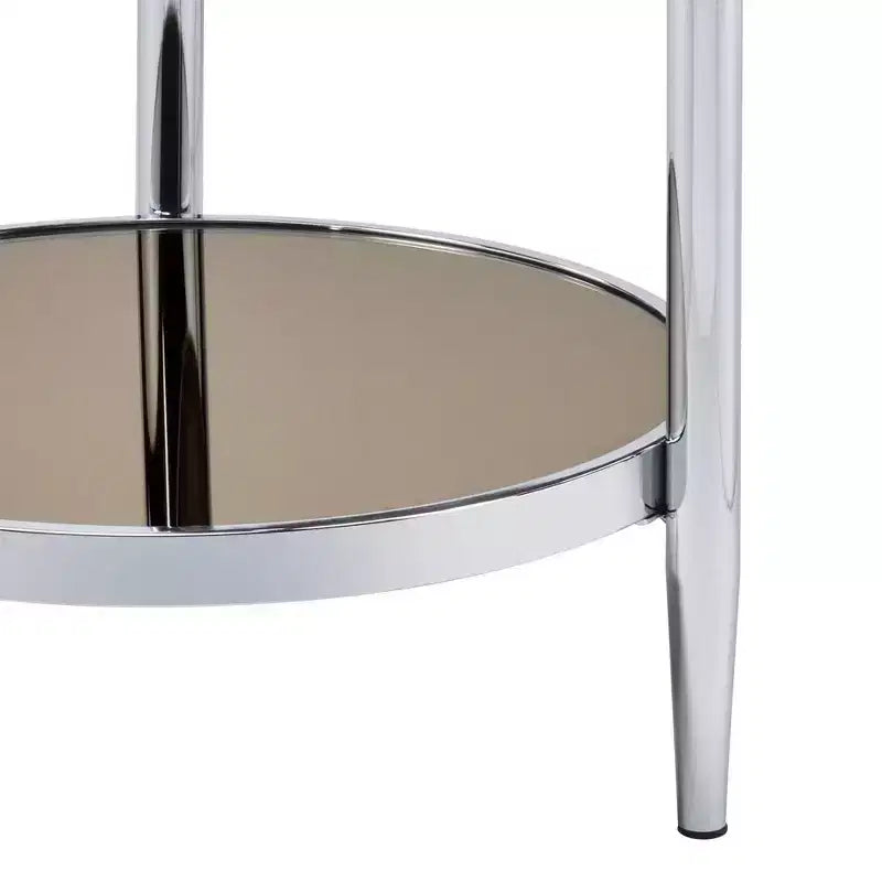 Acme Furniture Abbe Tavolino da Caffè in Vetro Finitura Cromata